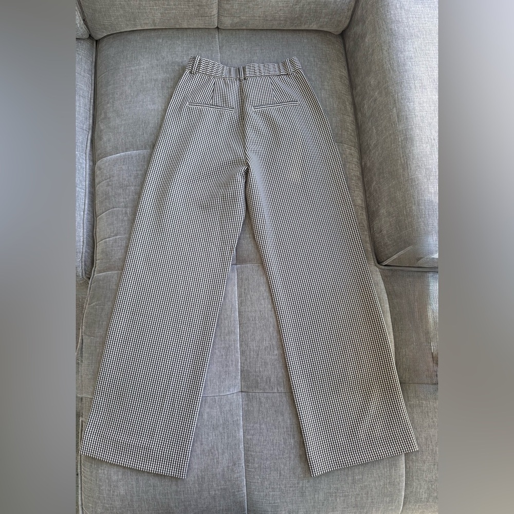NWOT Abercrombie Sloane High Rise Wide Leg Tailored Pant, Gingham, Size 25 Reg - Picture 11 of 15